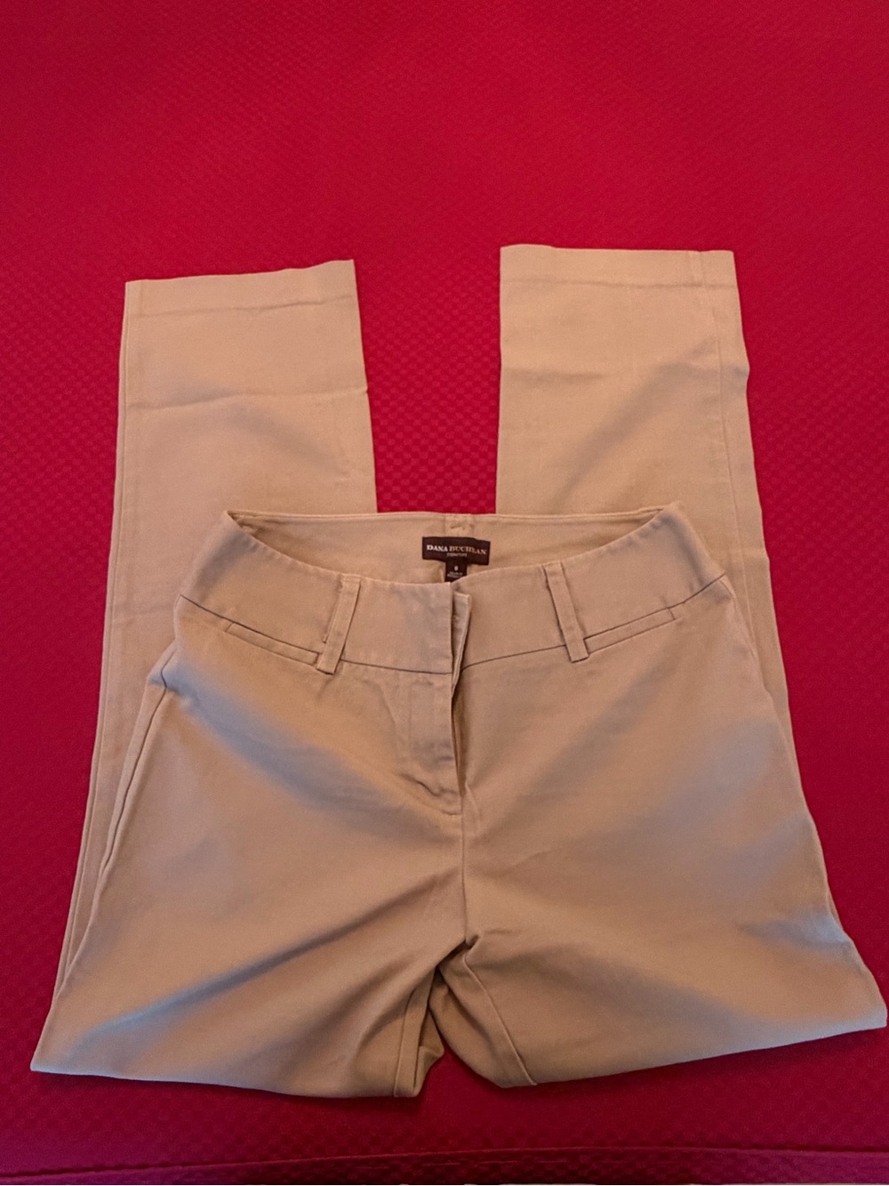 Dana Buchman Beige Straight-Leg Dress Pants